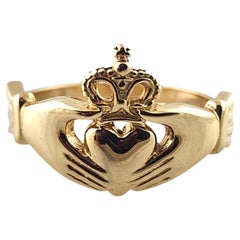 14 Karat Yellow Gold Claddagh Ring Size 7 #18525
