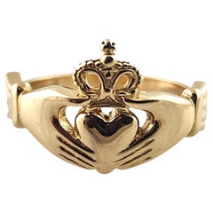 14 Karat Yellow Gold Claddagh Ring Size 7 #19197