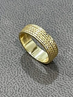 14 Karat Yellow Gold Classic Wide Wedding Band Ring, Unisex