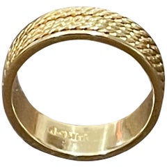 14 Karat Yellow Gold Classic Wide Wedding Band Ring, Unisex