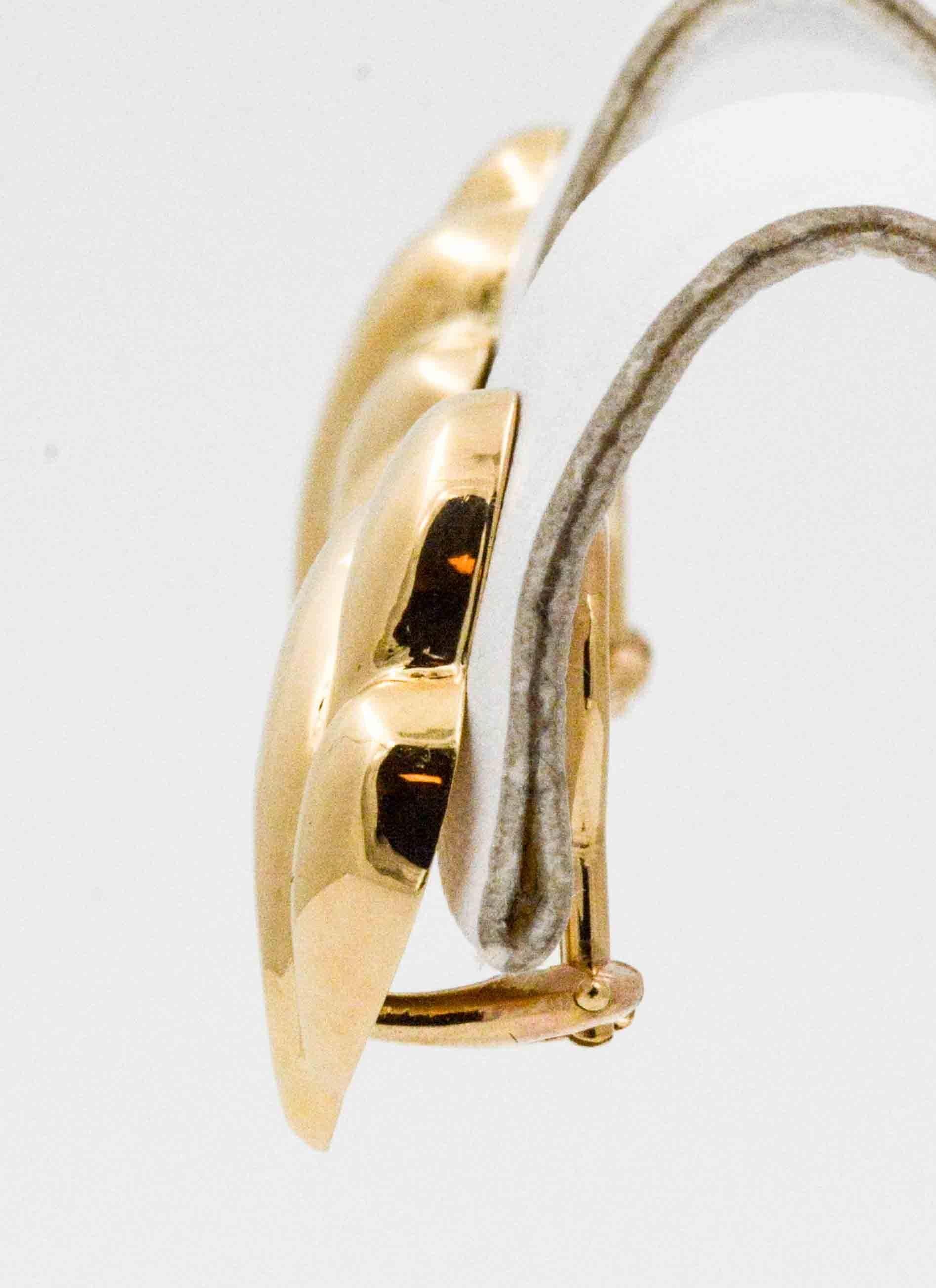 14 Karat Yellow Gold Clip Back Earrings  1
