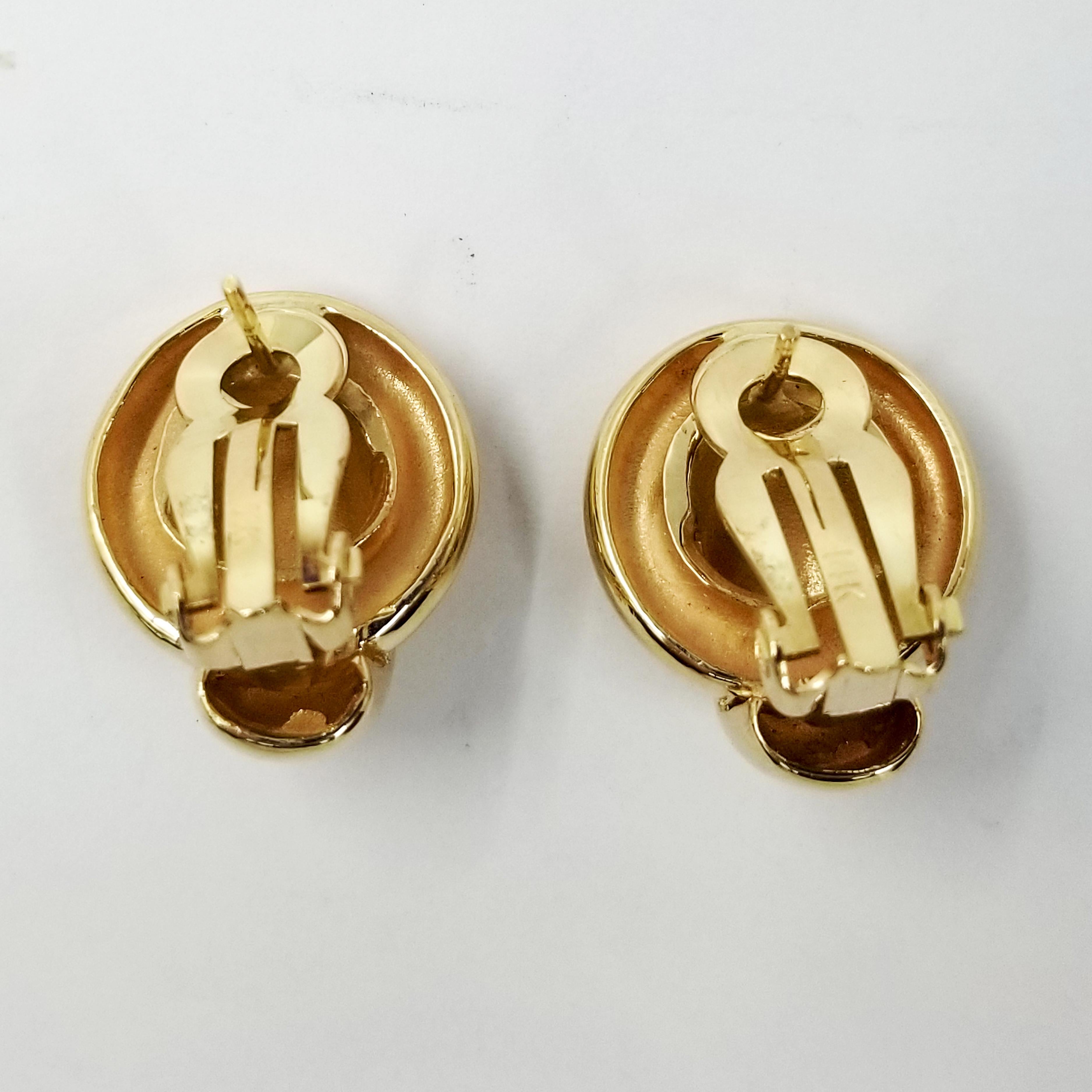 Women's 14 Karat Yellow Gold Clip Back Knot Earrings