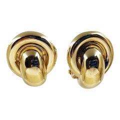 14 Karat Yellow Gold Clip Back Knot Earrings