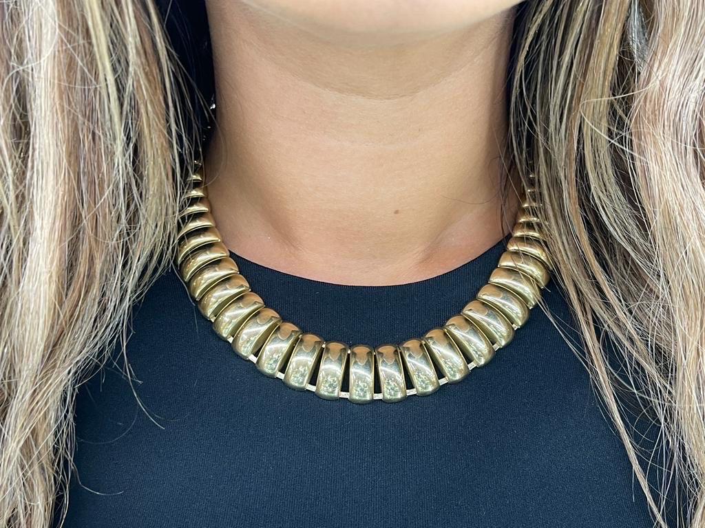 Bold 14 Karat Yellow Gold link necklace weighing 110.8 Grams.
Very comfortable on the neck & really makes an outfit!
DM for more videos and pictures on my neck.

Search Harbor Diamonds for more Gold Necklaces