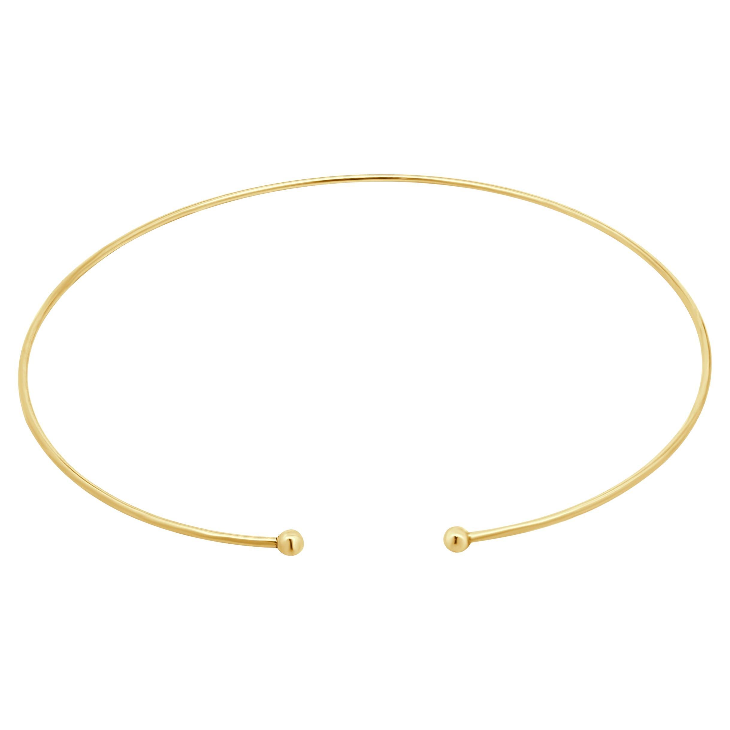 14 Karat Yellow Gold Collar Necklace For Sale