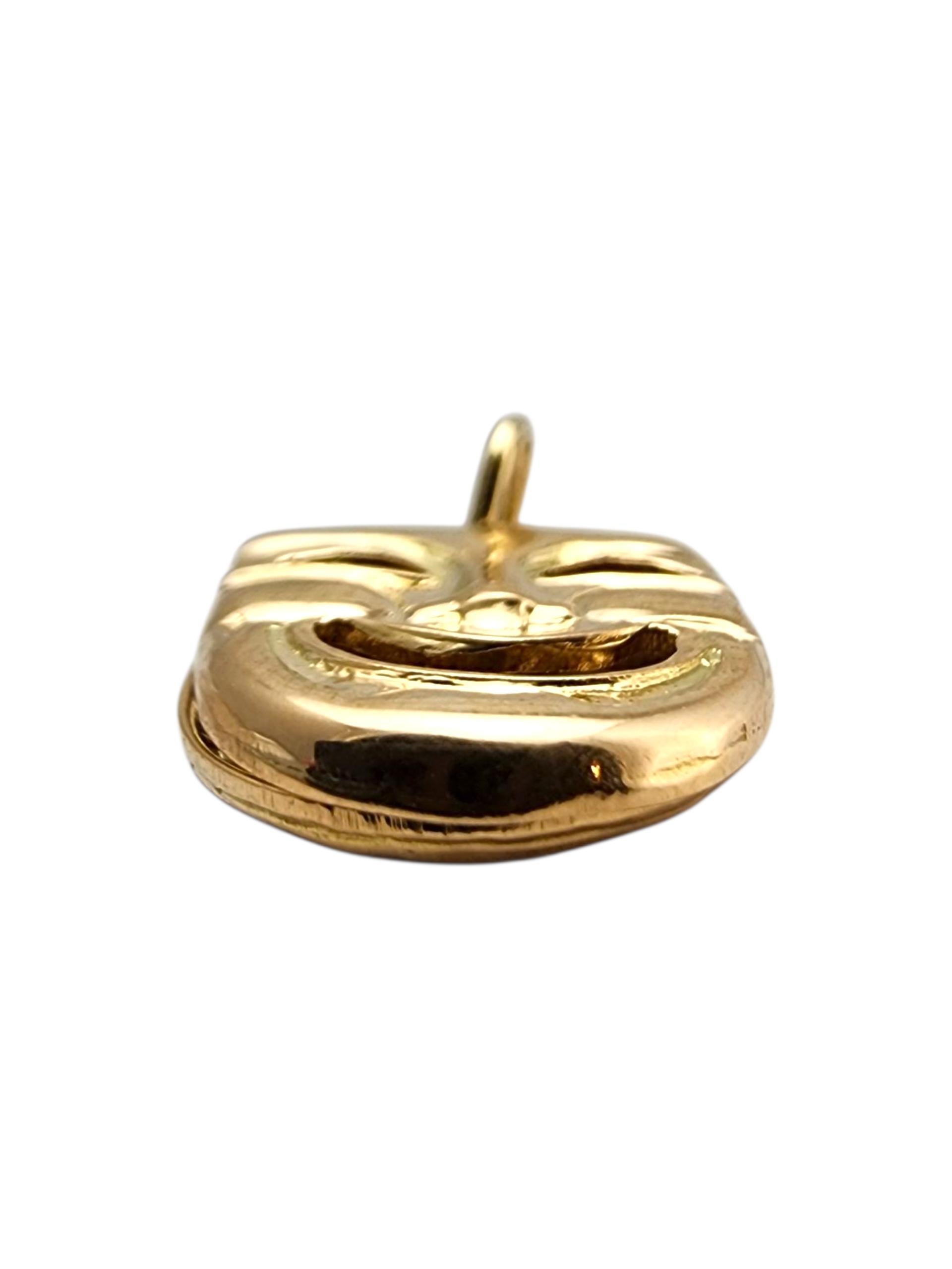 Charm en or jaune 14 carats Comédie et tragédie #23577 en vente 3