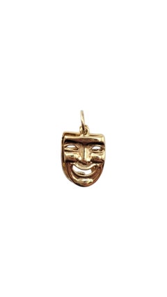 14 Karat Yellow Gold Comedy And Tragedy Mask Pendant #20902