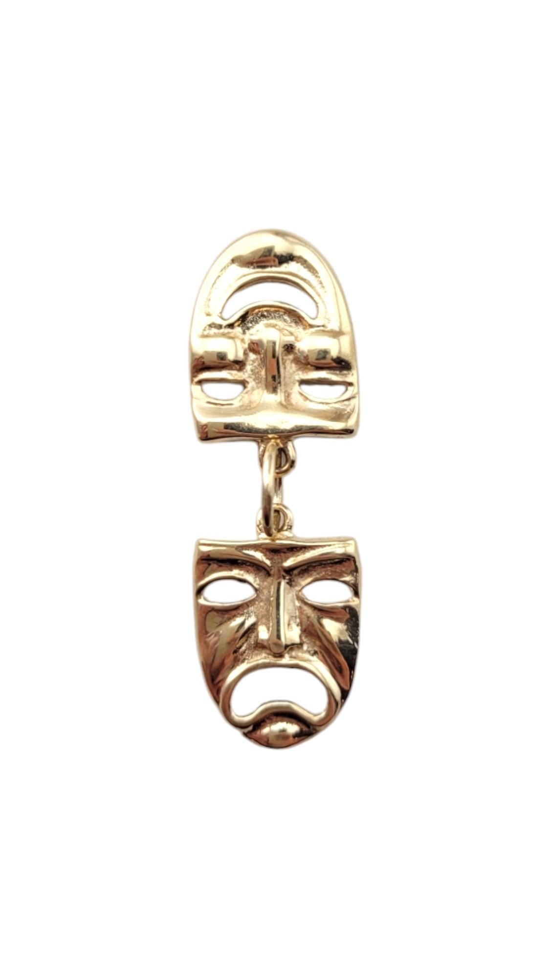 14 Karat Yellow Gold Comedy And Tragedy Mask Pendant #20902