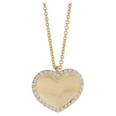 14 Karat Yellow Gold Concave Heart Necklace 14 Karat Yellow Gold Concave Heart Necklace