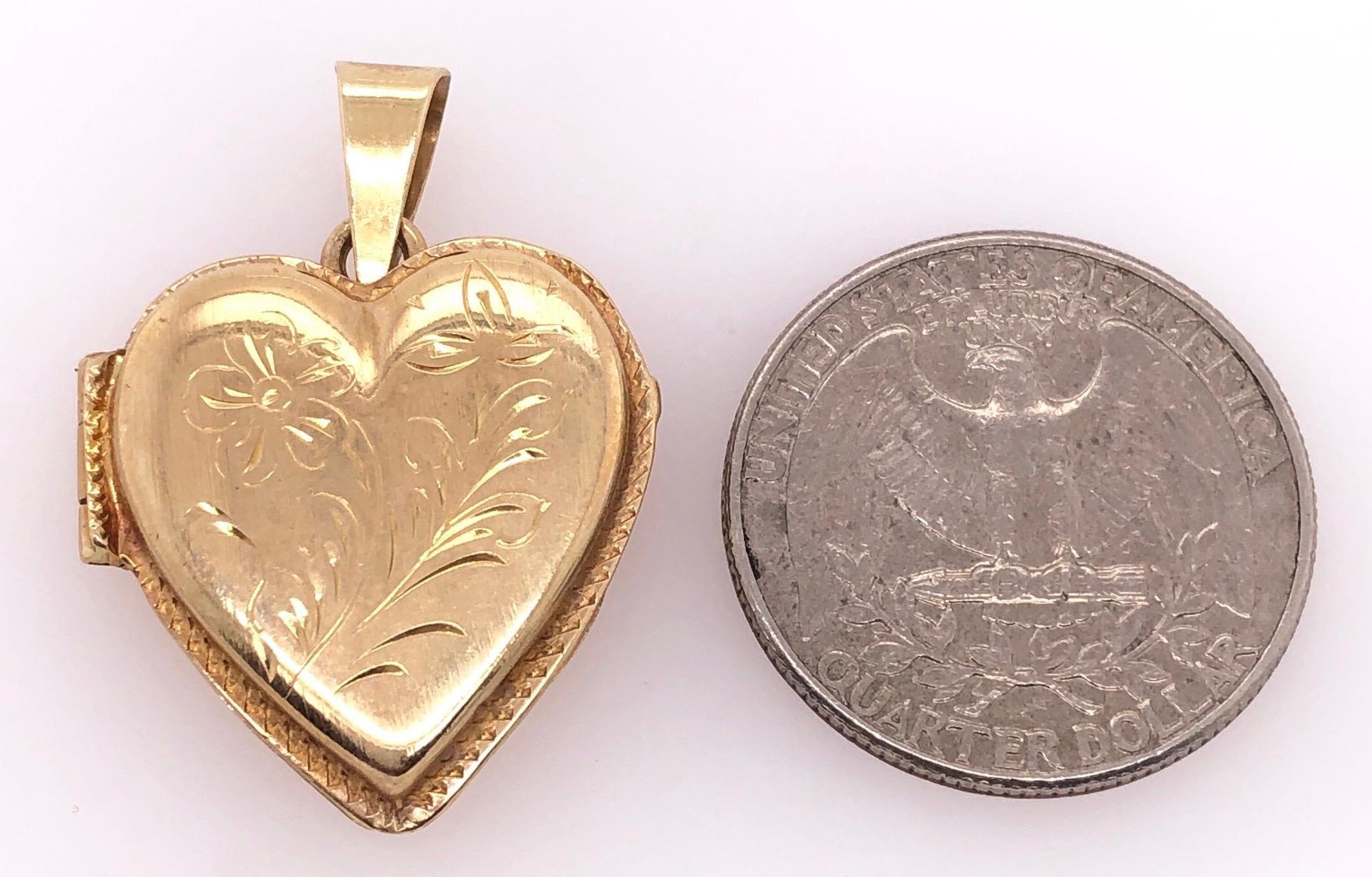 14k gold heart locket pendant
