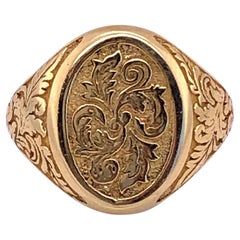 14 Karat Yellow Gold Contemporary Signet Ring