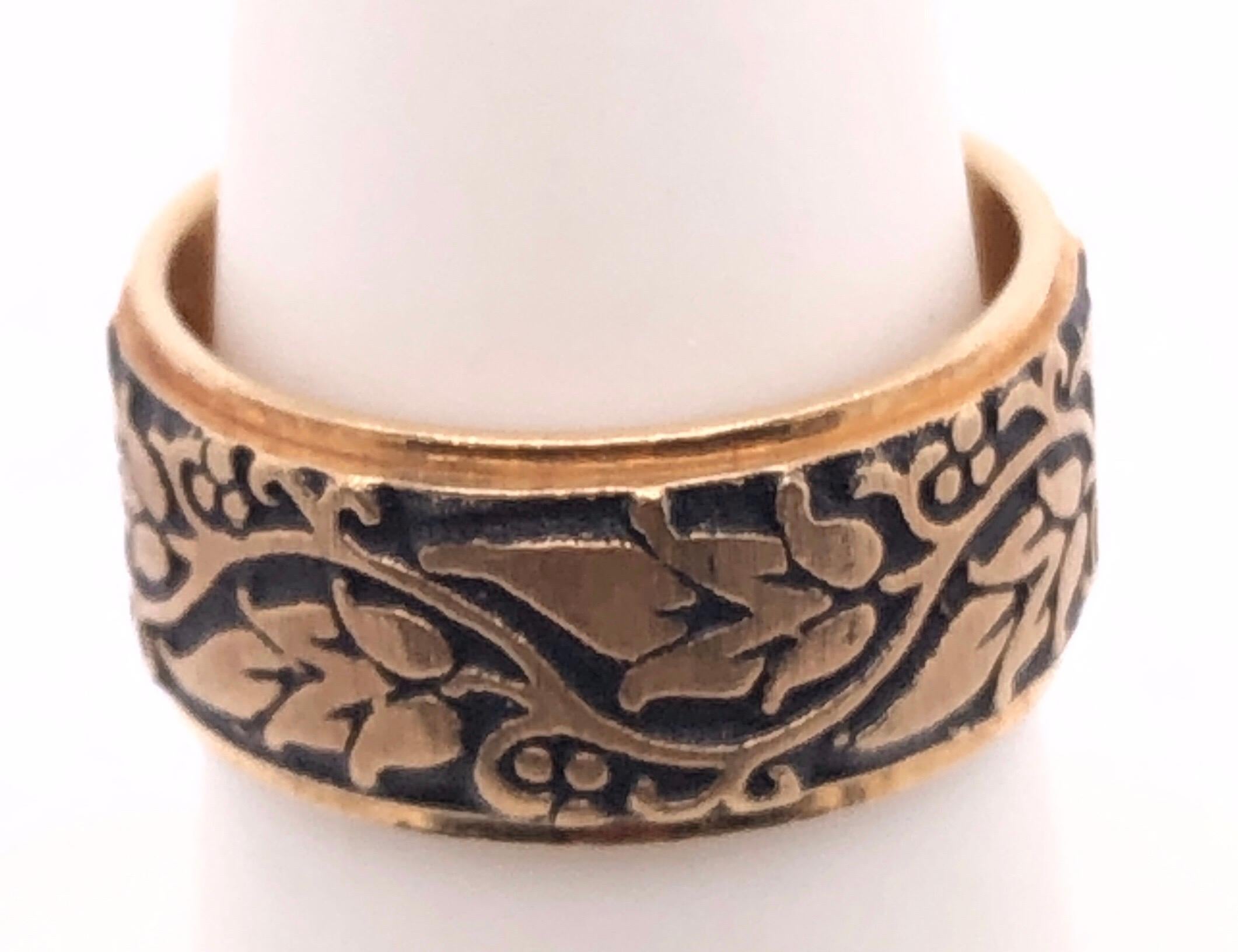 gold floral wedding band