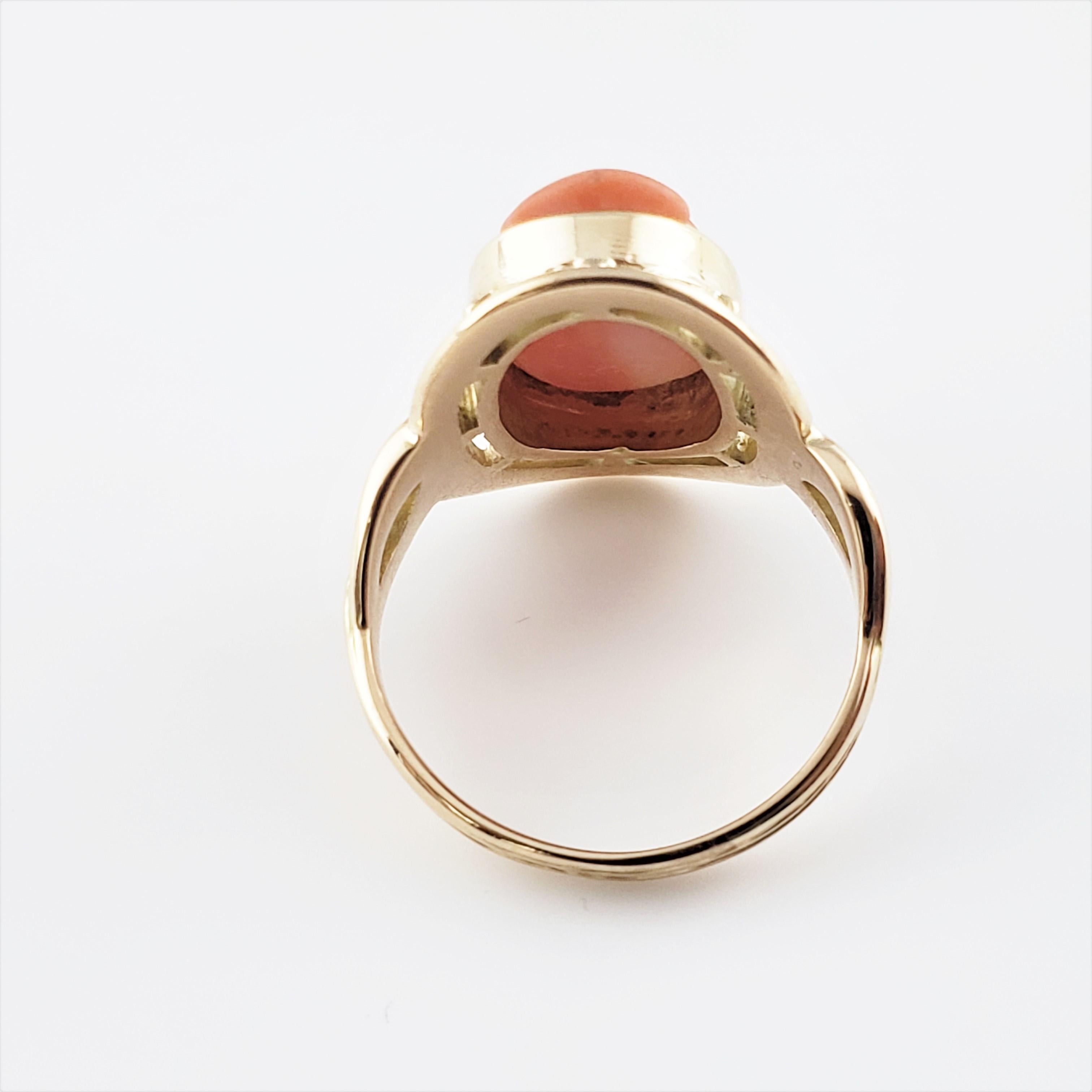 Women's 14 Karat Yellow Gold Coral Cameo Ring