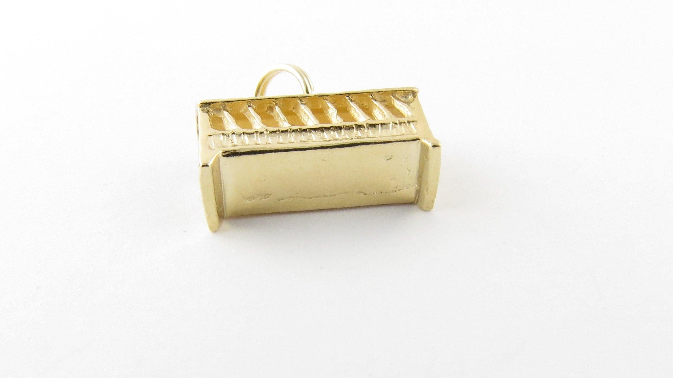 14 Karat Yellow Gold Covered Bridge Charm 1