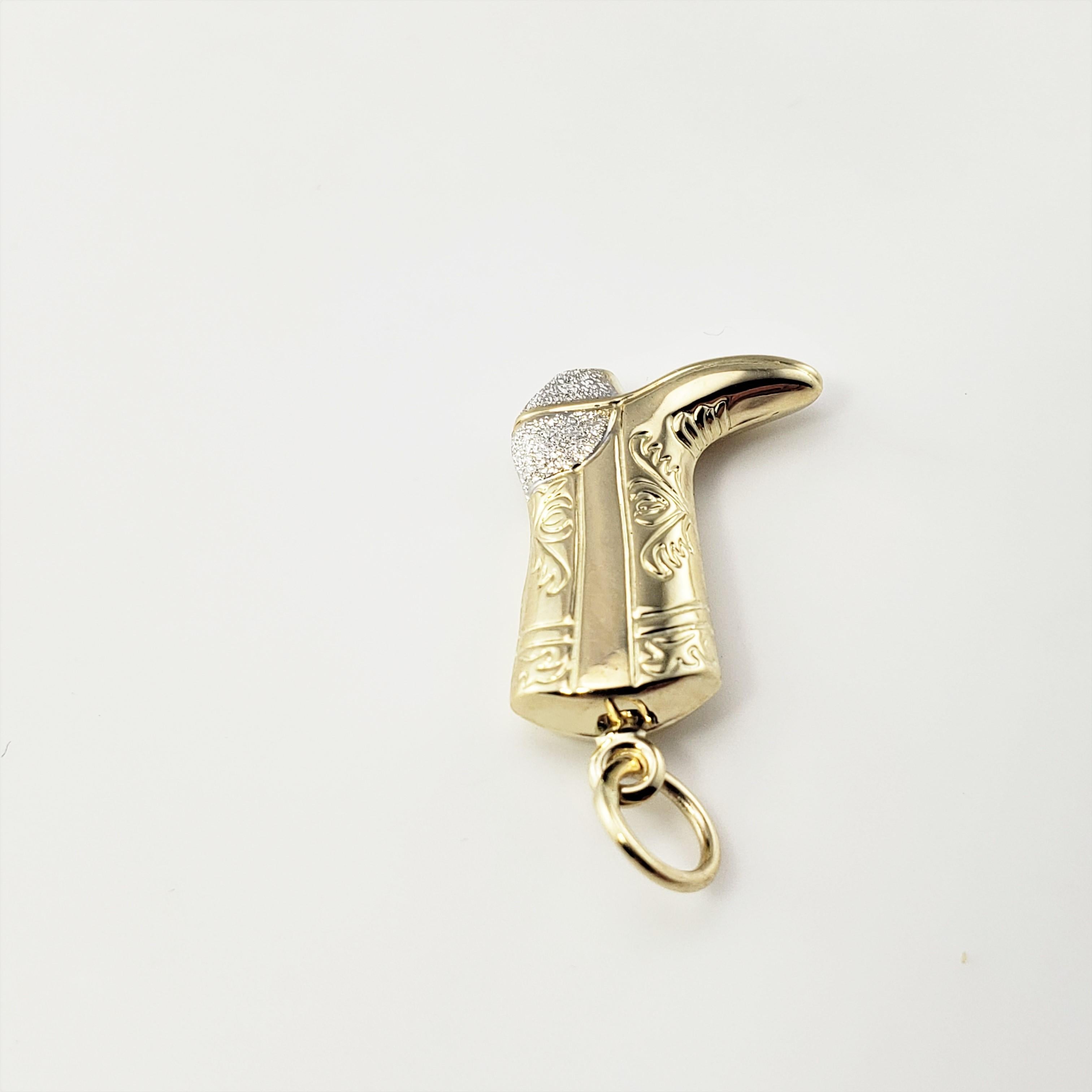 14 Karat Yellow Gold Cowboy Boot Charm 1