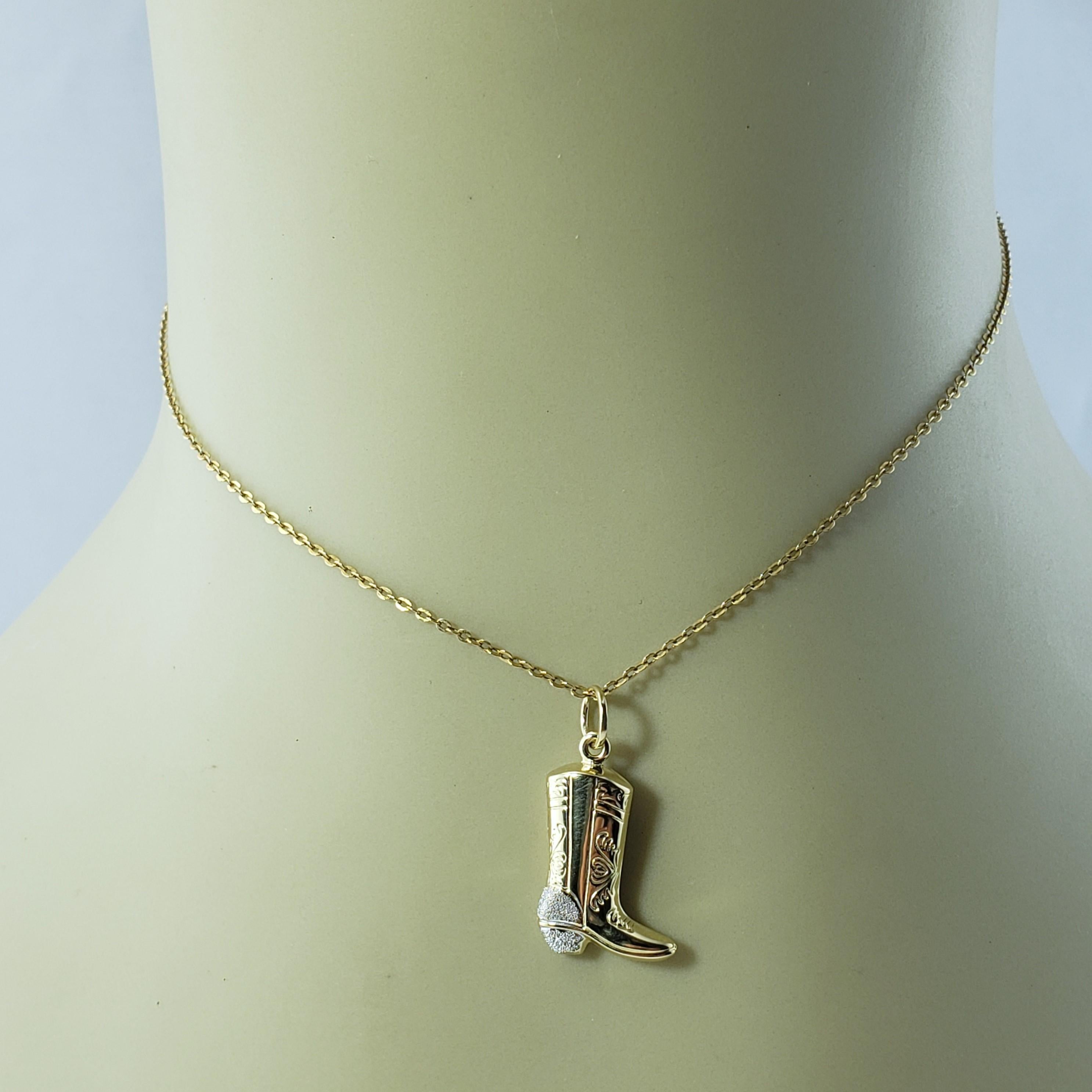 14 Karat Yellow Gold Cowboy Boot Charm 3