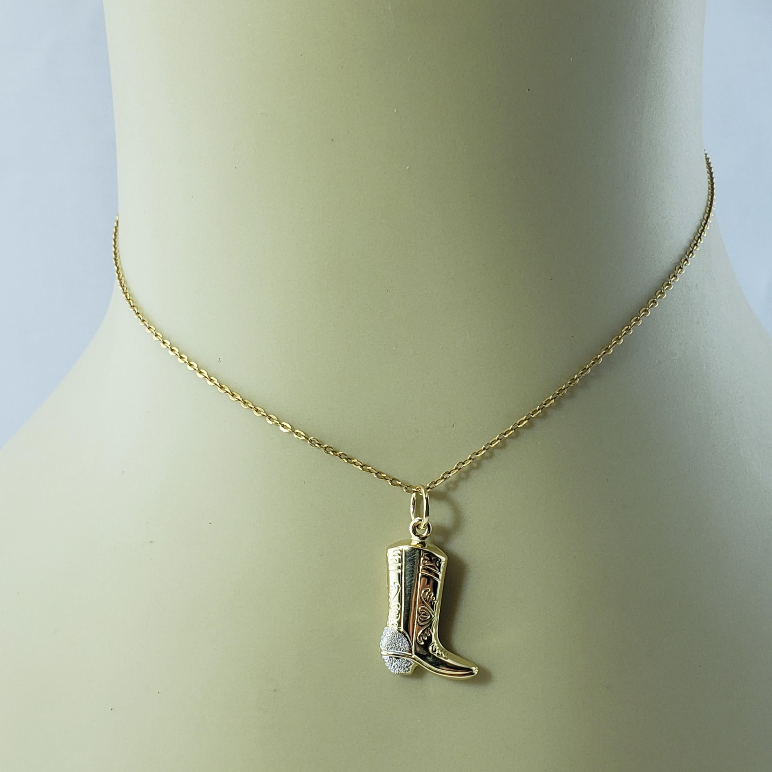 14 Karat Yellow Gold Cowboy Boot Charm 3