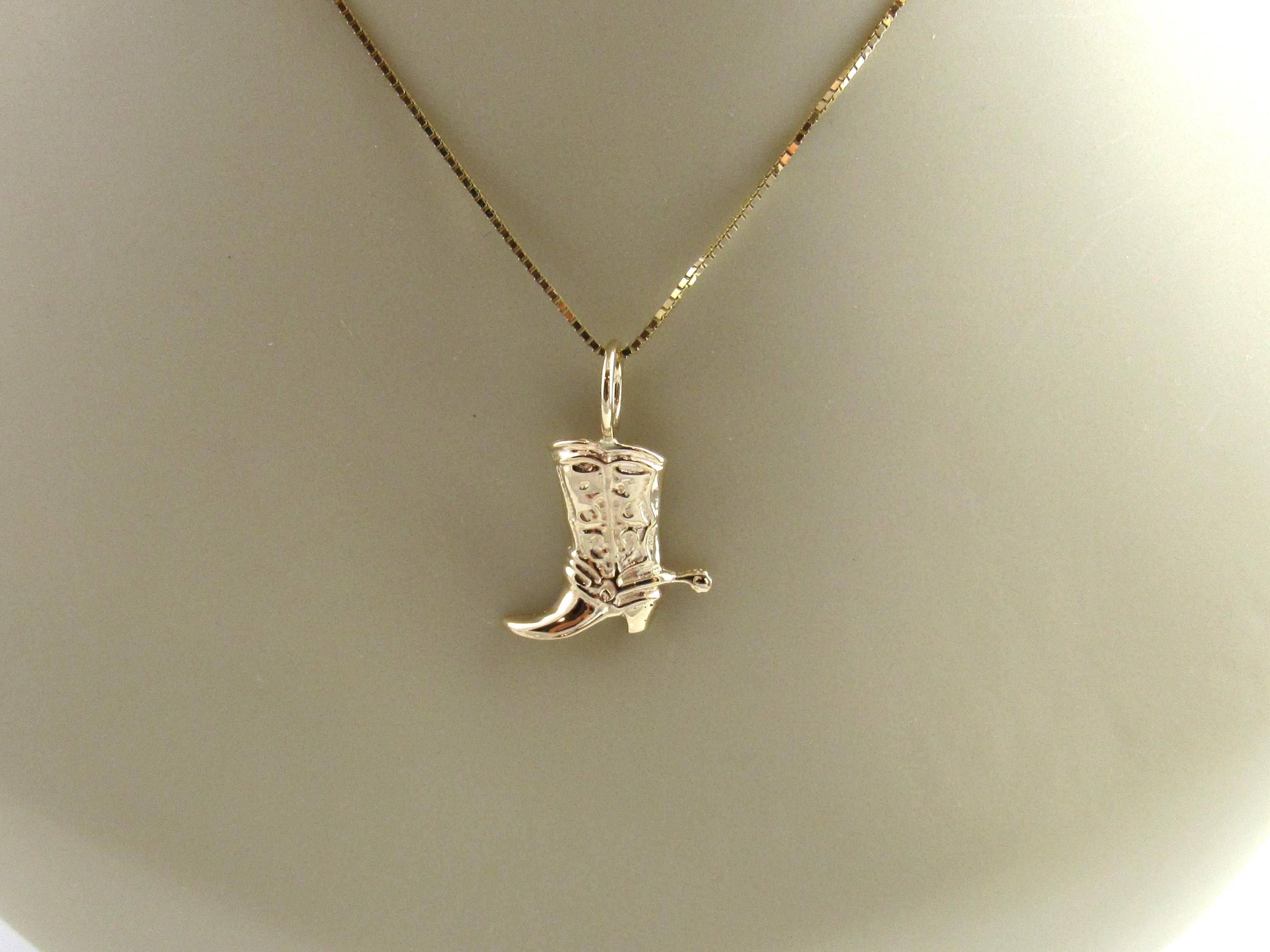 14 Karat Yellow Gold Cowboy Boot Charm 2
