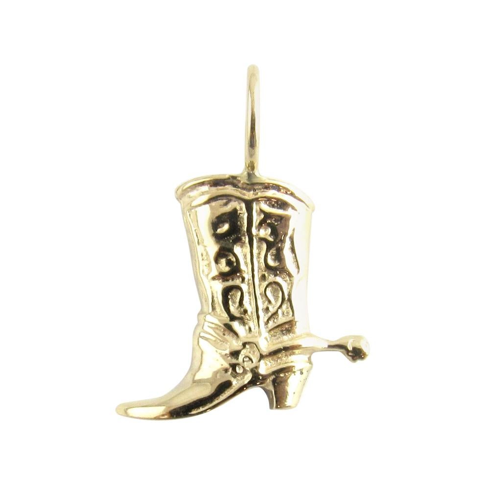 14 Karat Yellow Gold Cowboy Boot Charm
