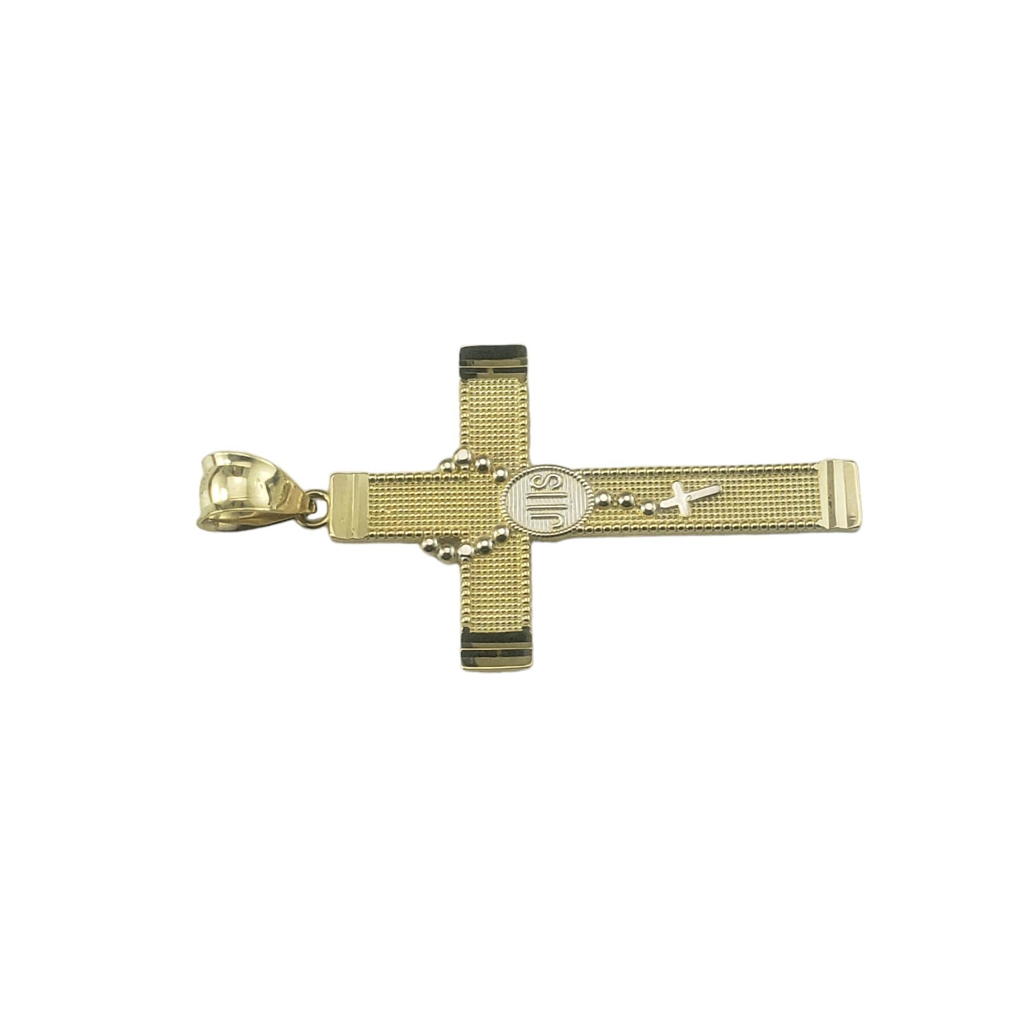 14 Karat Yellow Gold Cross and Rosary Bead Pendant #16753 In Good Condition For Sale In Washington Depot, CT