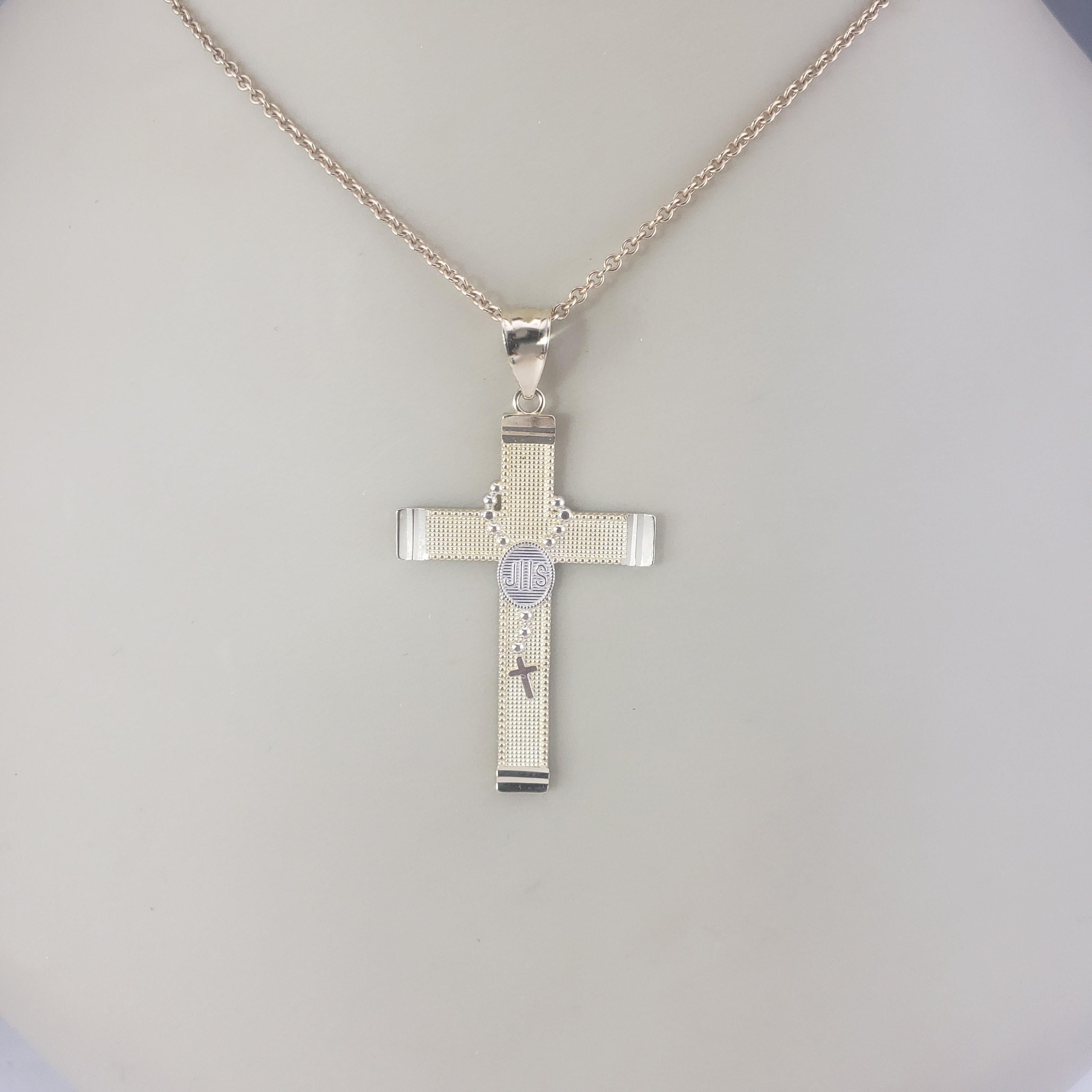14 Karat Yellow Gold Cross and Rosary Bead Pendant #16753 For Sale 3