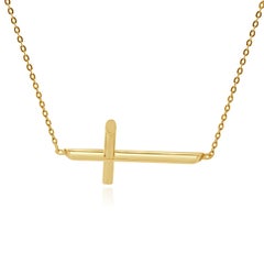 14 Karat Yellow Gold Cross Necklace