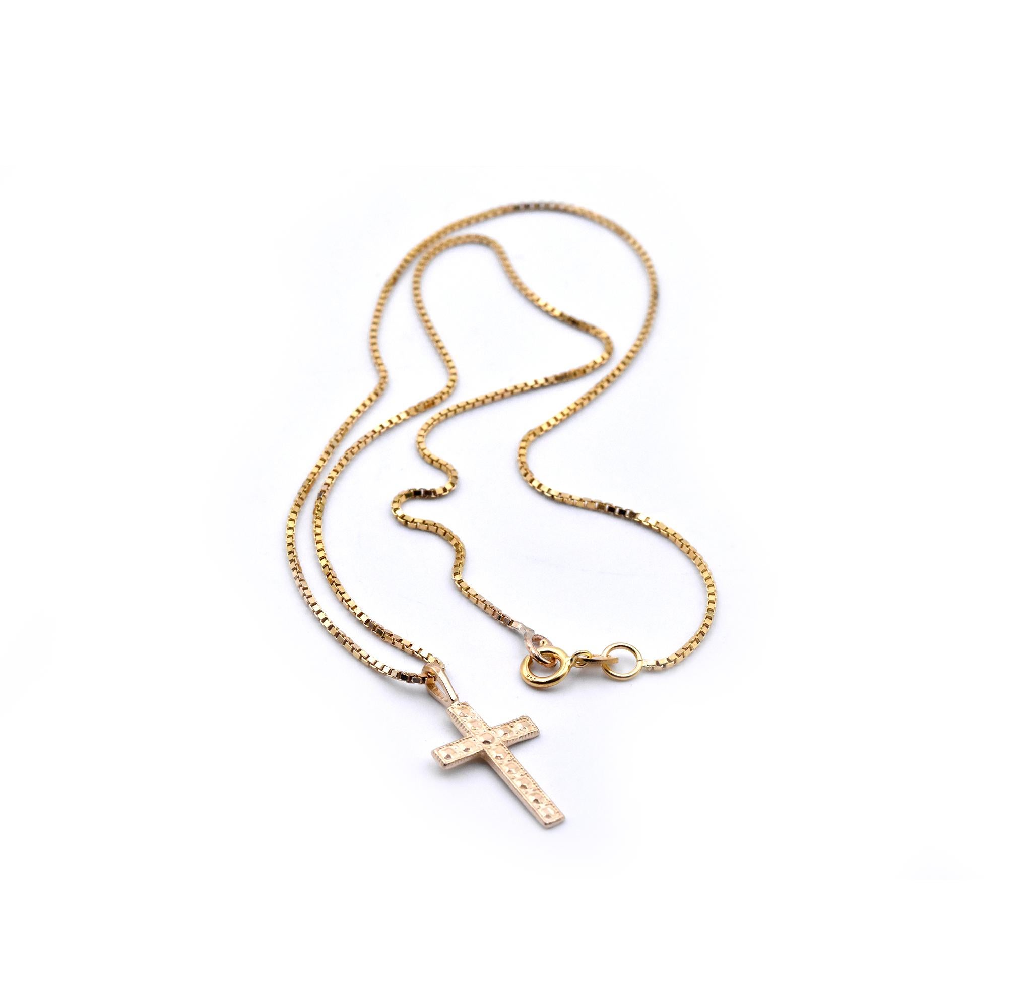 14 karat gold cross