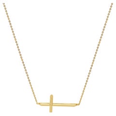 14 Karat Gelbgold Kreuz Halskette