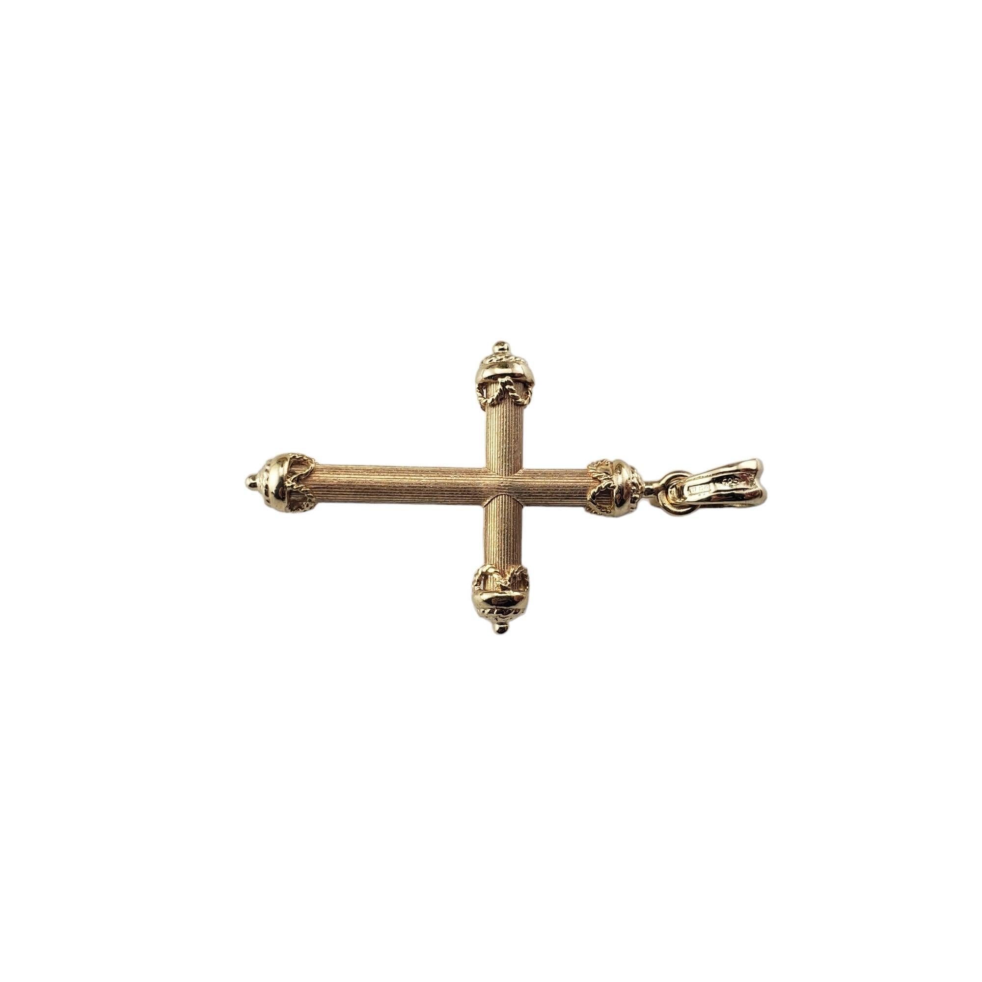 Women's or Men's 14 Karat Yellow Gold Cross Pendant #15510 For Sale