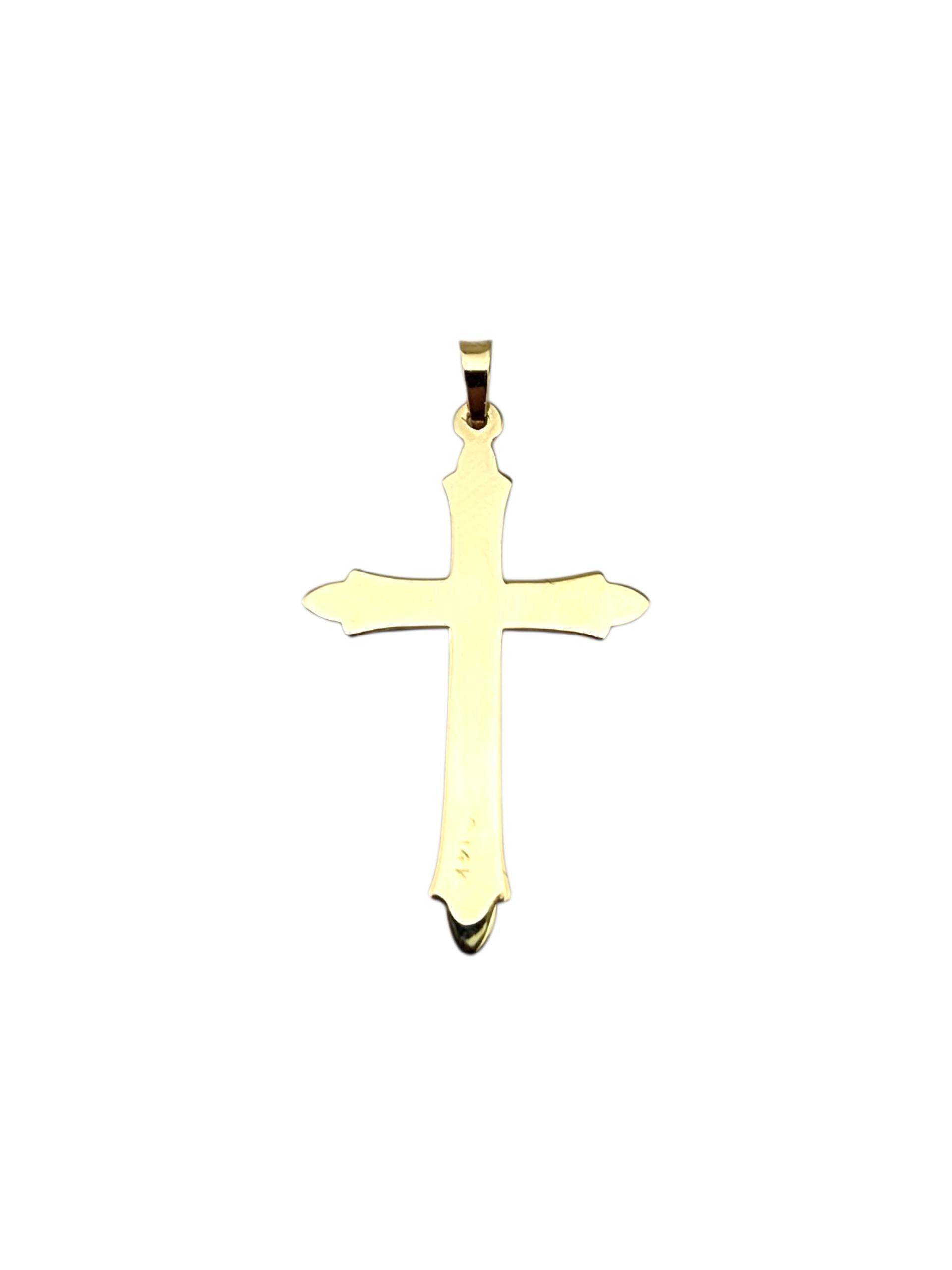 Contemporain Pendentif croix en or jaune 14 carats #23163 en vente