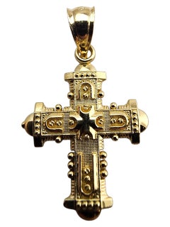 Pendentif croix en or jaune 14 carats #23696