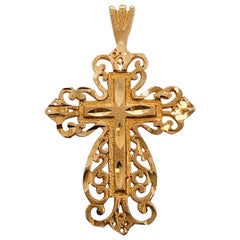 14 Karat Yellow Gold Cross / Religious Pendant Charm