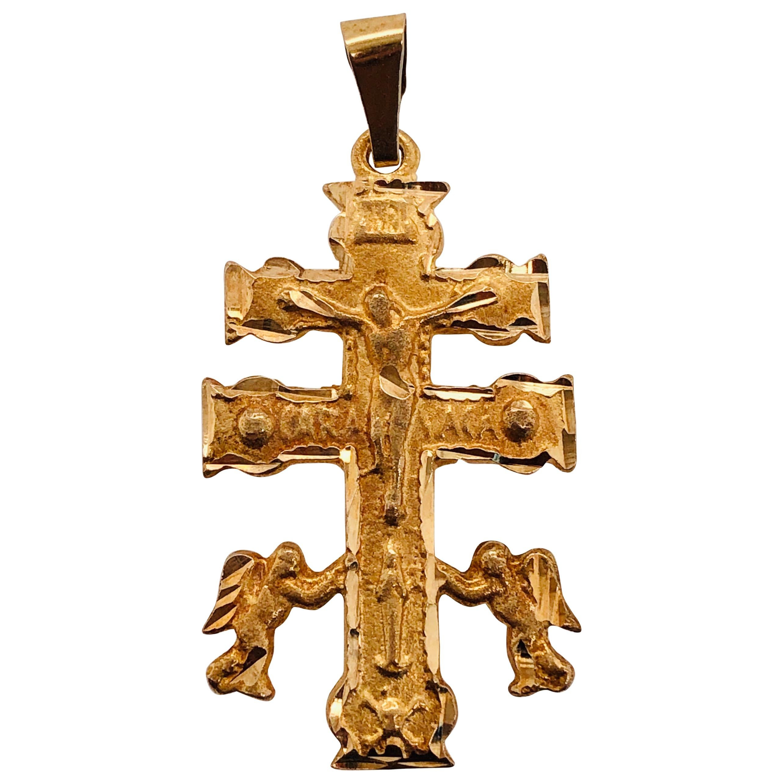 14 Karat Yellow Gold Cross / Religious Pendant