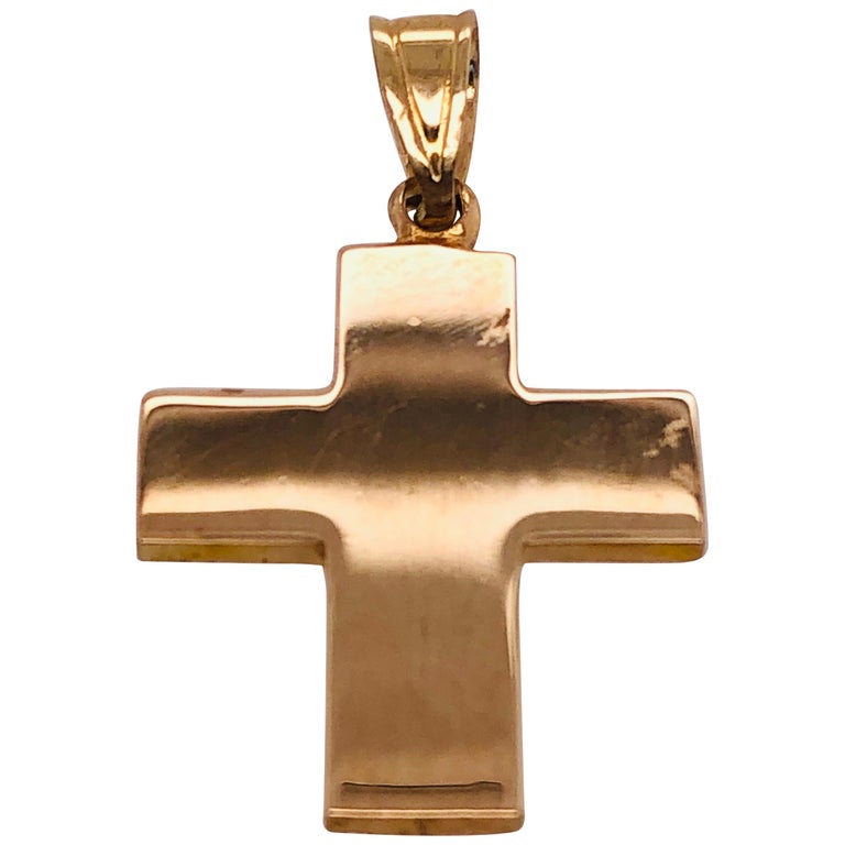 14 Karat Yellow Gold Cross / Religious Pendant For Sale at 1stdibs 14 Karat Yellow Gold Cross / Religious Pendant For Sale at 1stdibs
