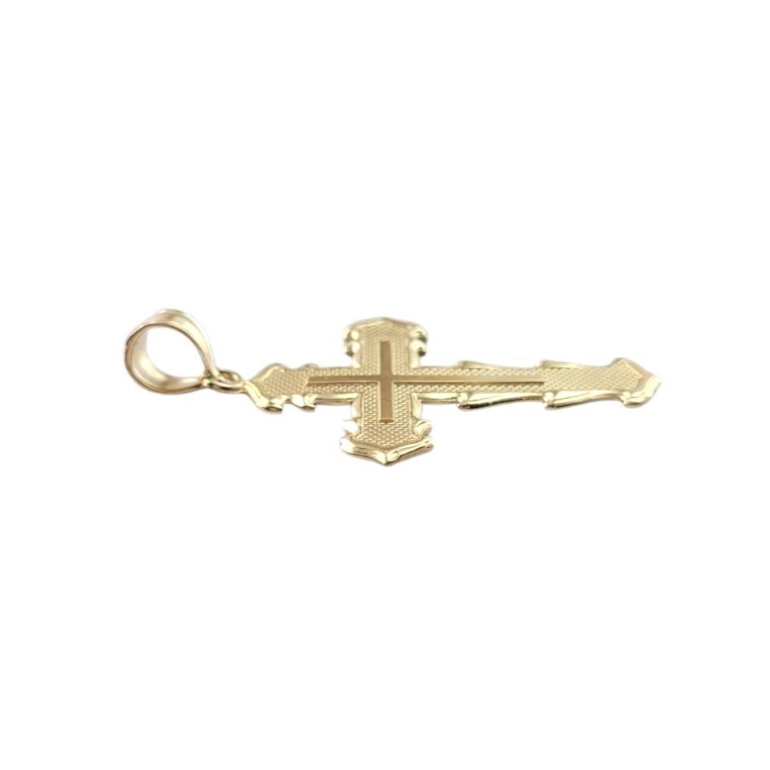 14 Karat Gelbgold Kreuz-Anhänger „Trust the Lord“ #21508 Damen im Angebot