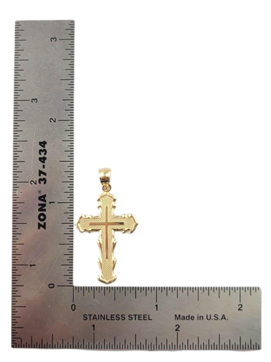 14 Karat Gelbgold Kreuz-Anhänger „Trust the Lord“ #21508 im Angebot 3