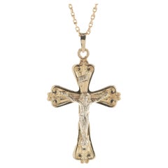 14 Karat Gelbgold Kreuz-Halskette mit Kruzifix