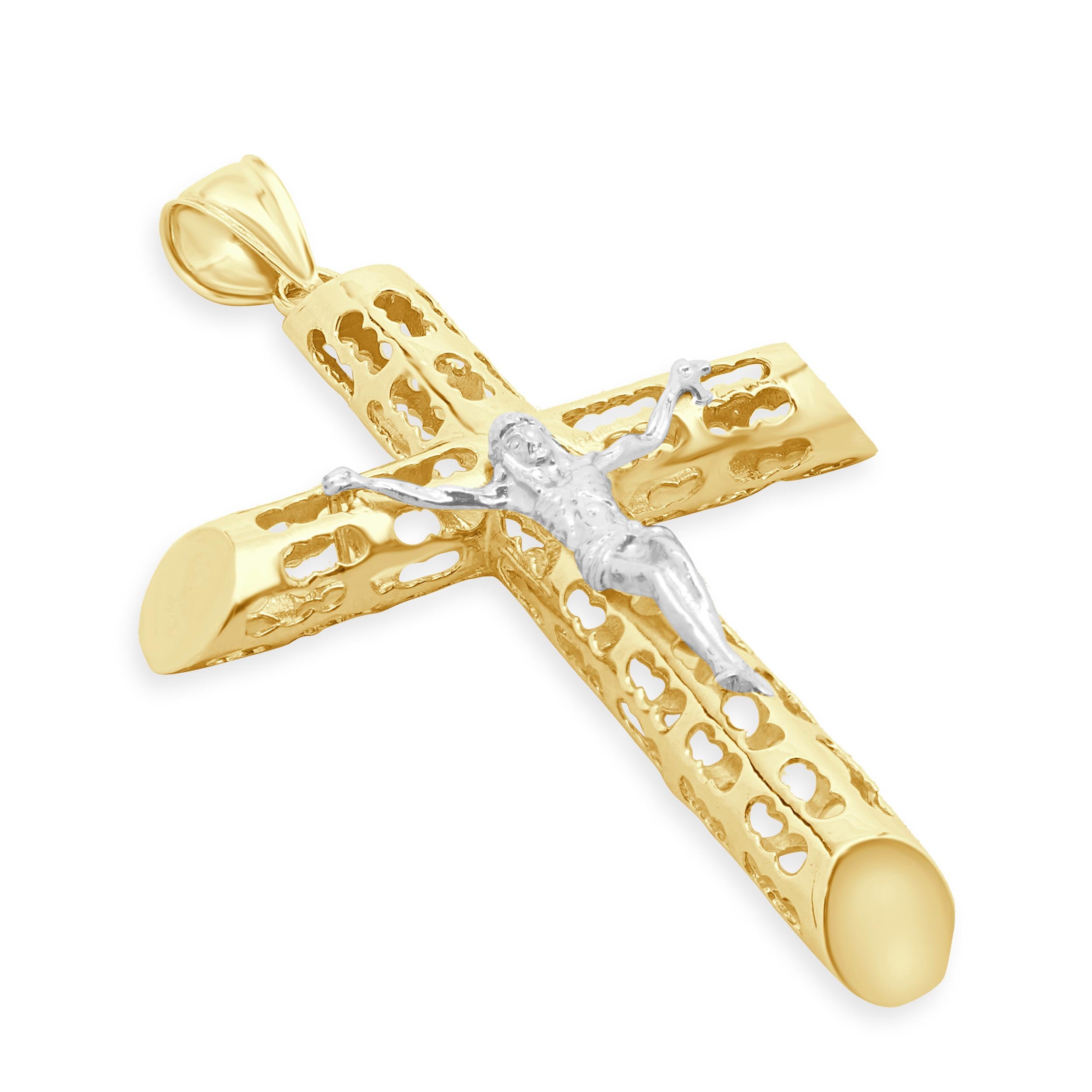 Materiale: oro giallo 14 carati
Dimensioni: il ciondolo misura 80 x 46,16 mm
Peso: 10,70 grammi
