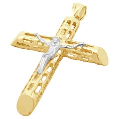 14 Karat Yellow Gold Crucifix Cross Pendant