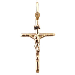 14 Karat Yellow Gold Crucifix Pendant #19296