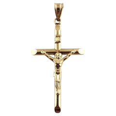 Vintage 14 Karat Yellow Gold Crucifix Pendant #19312