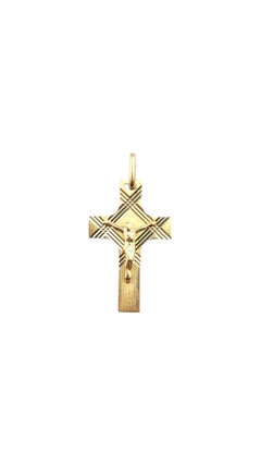 Pendentif Crucifix en or jaune 14 carats #22261