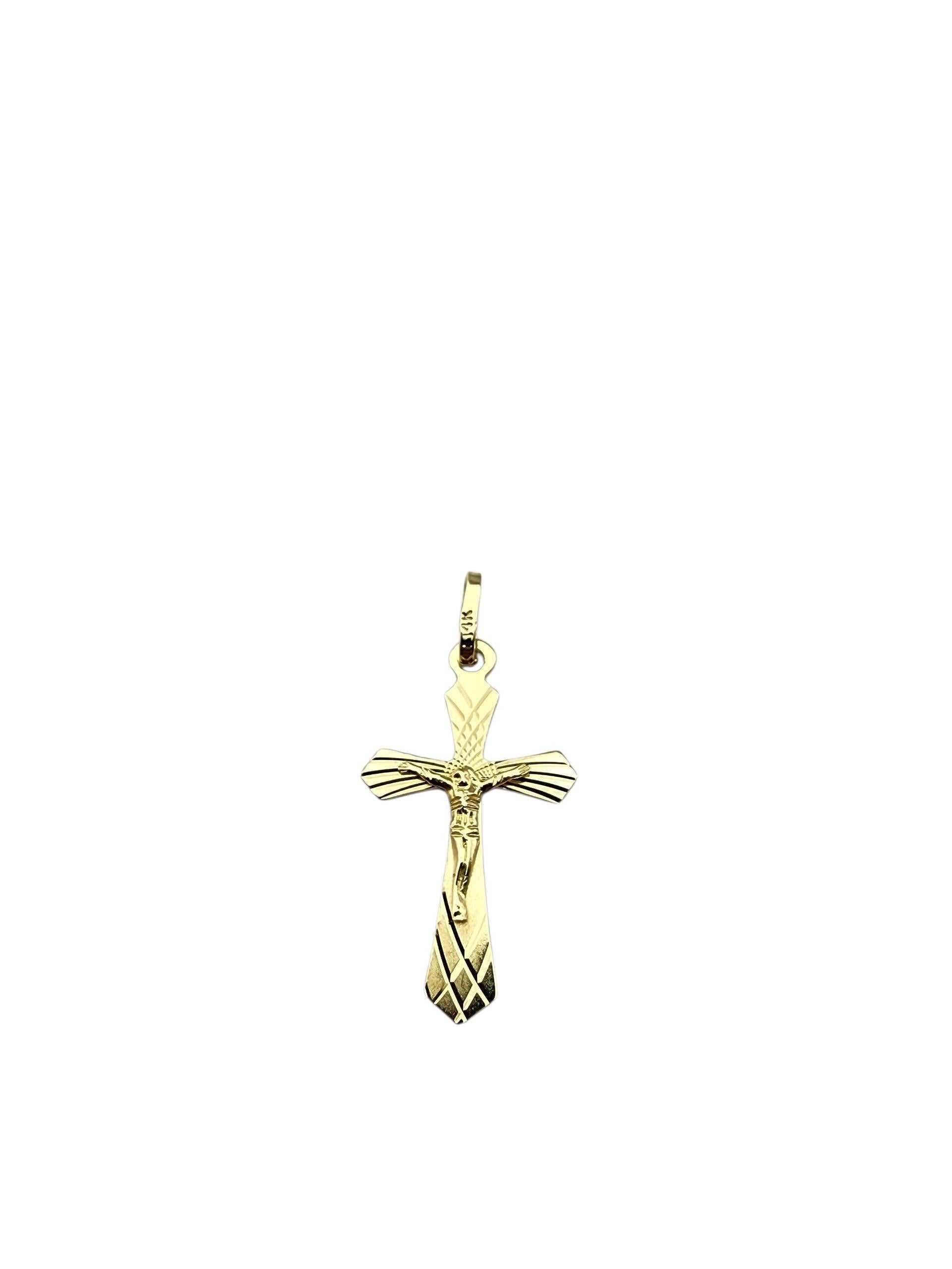 Pendentif Crucifix en or jaune 14 carats #23074 en vente 1