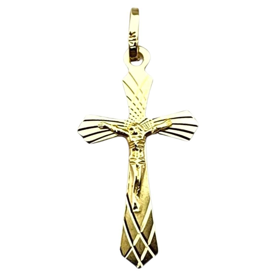 Ciondolo Crocifisso in oro giallo 14 carati #23074