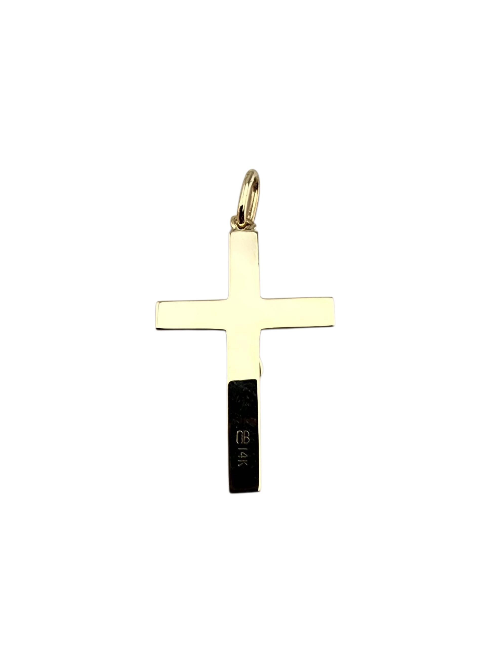 Contemporain Pendentif Crucifix en or jaune 14 carats #23284 en vente