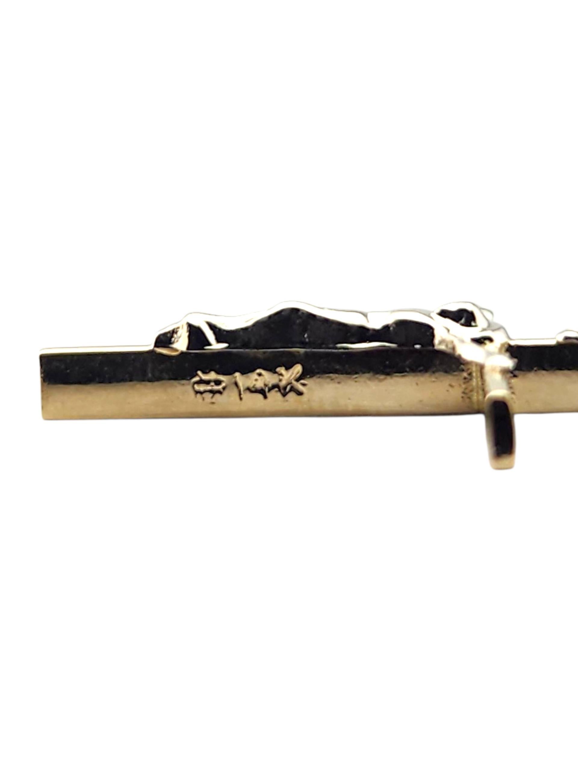Pendentif Crucifix en or jaune 14 carats #23289 en vente 2
