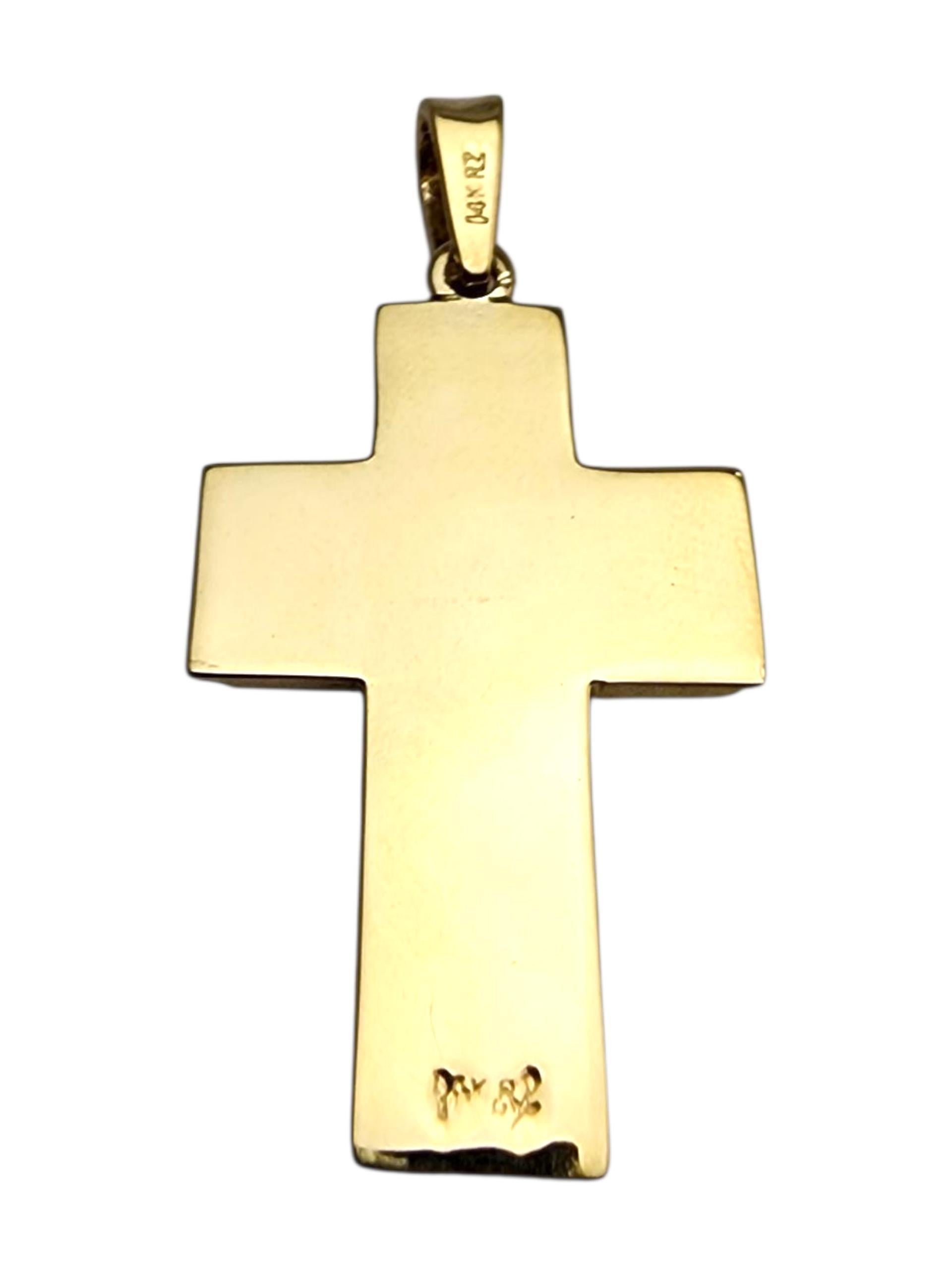 Pendentif Crucifix en or jaune 14 carats #23681 en vente 6