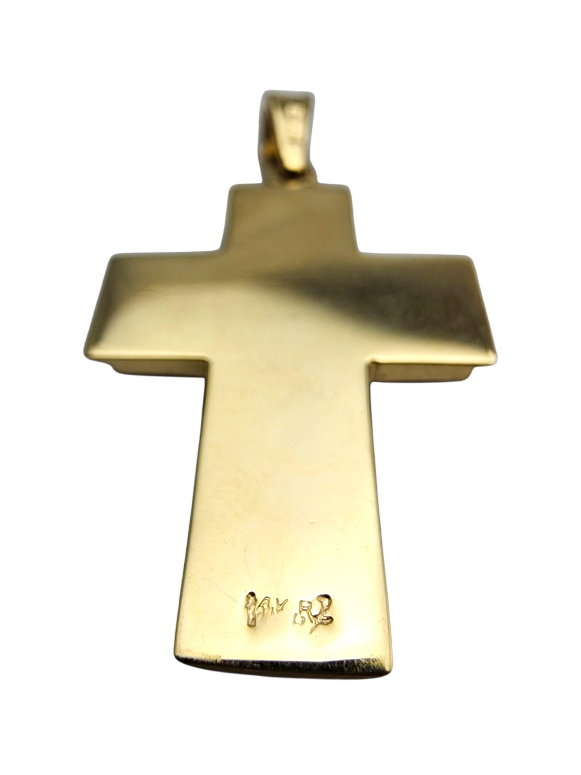 Pendentif Crucifix en or jaune 14 carats #23681 Bon état - En vente à Washington Depot, CT