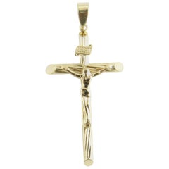 Vintage 14 Karat Yellow Gold Crucifix Pendant