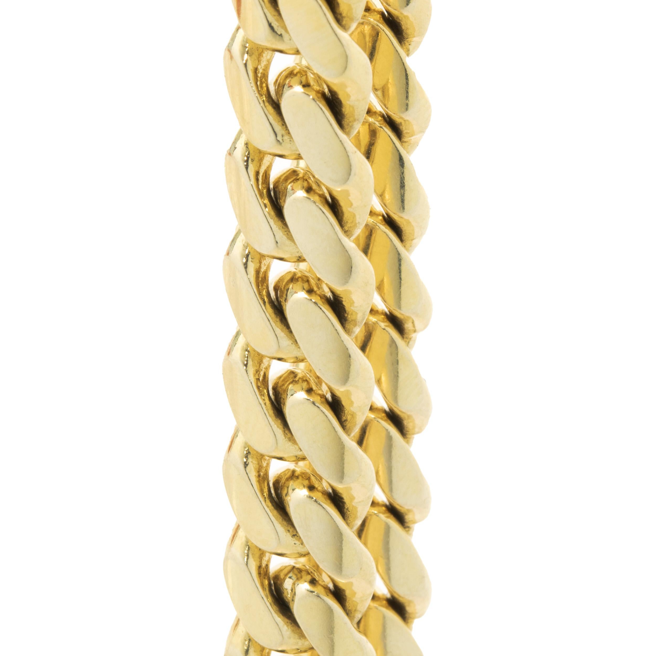 14 Karat Yellow Gold Cuban Link Bracelet In Excellent Condition For Sale In Scottsdale, AZ